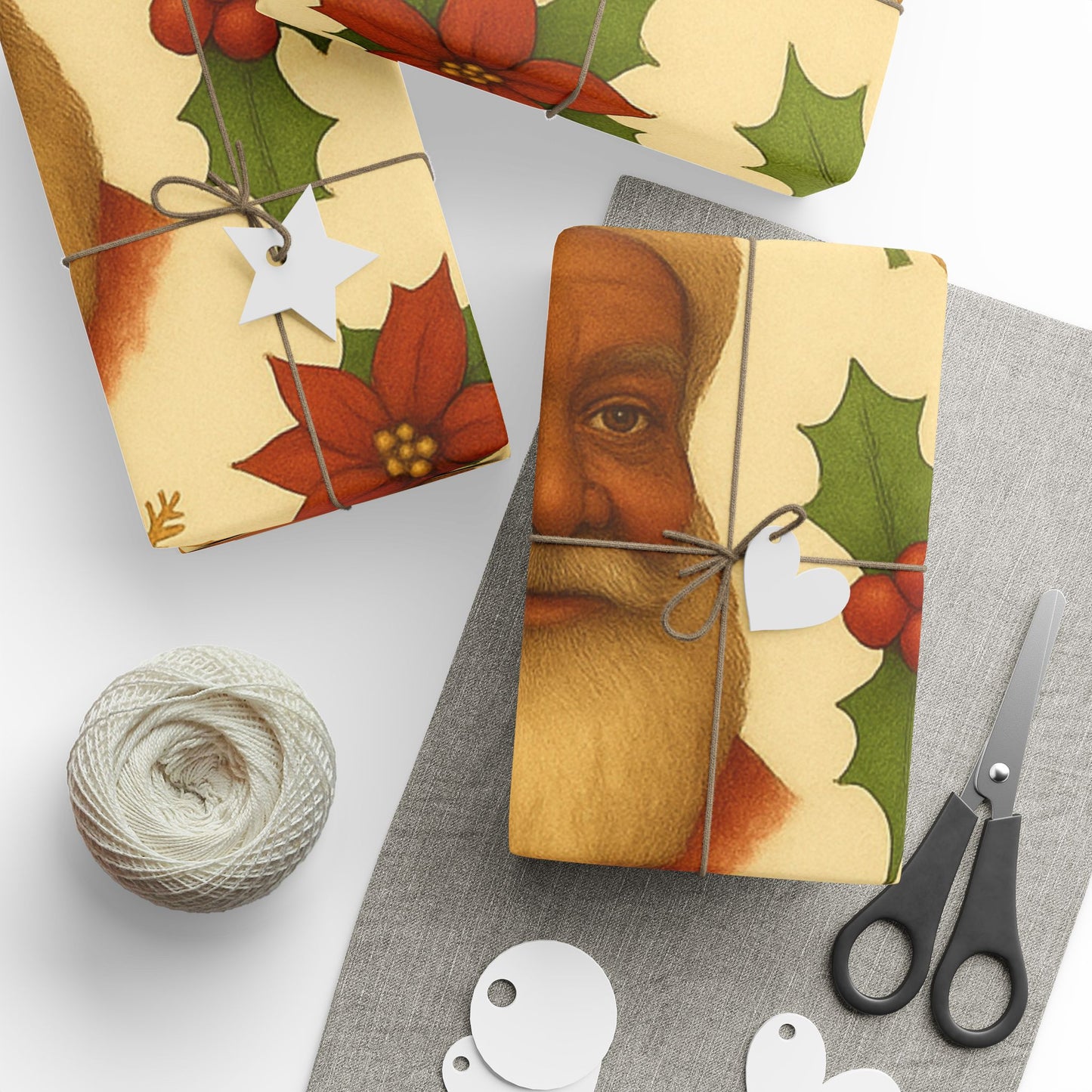 Retro Black Santa Wrapping Paper — Vintage Holiday Gift Wrap