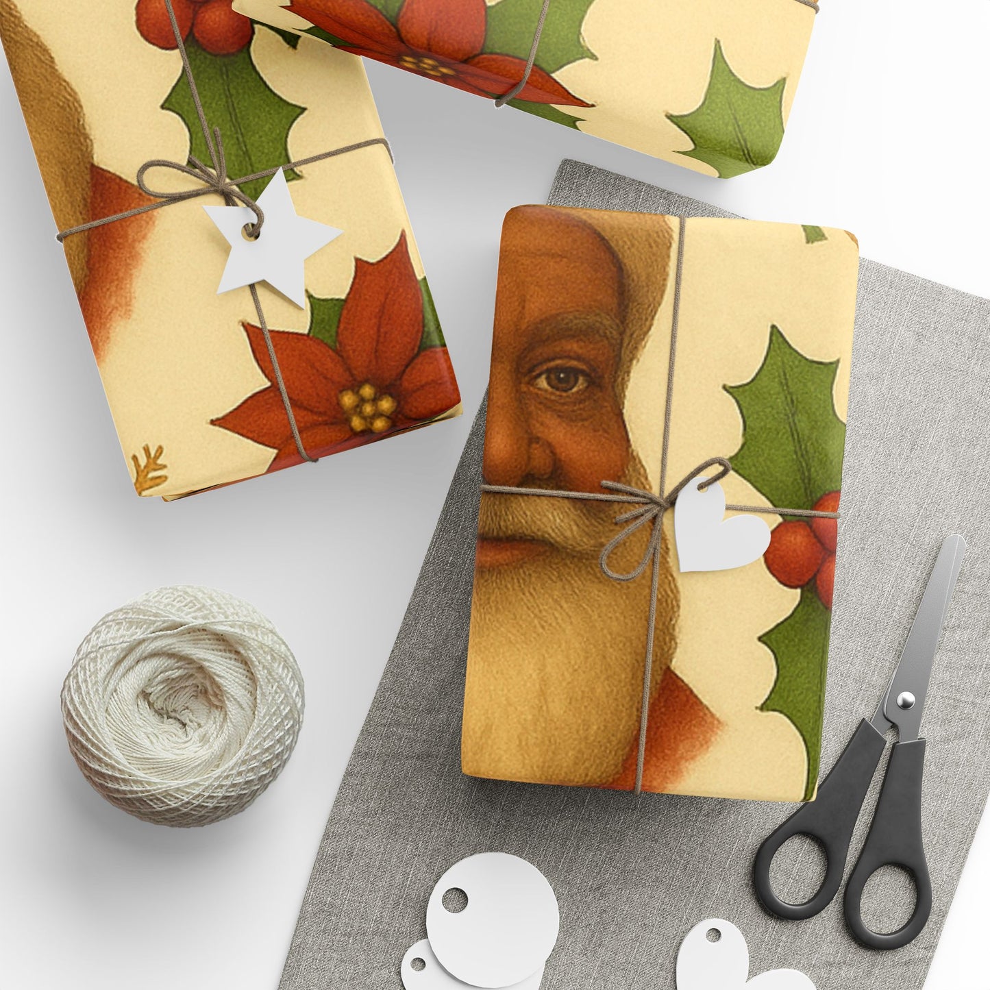 Retro Black Santa Wrapping Paper — Vintage Holiday Gift Wrap