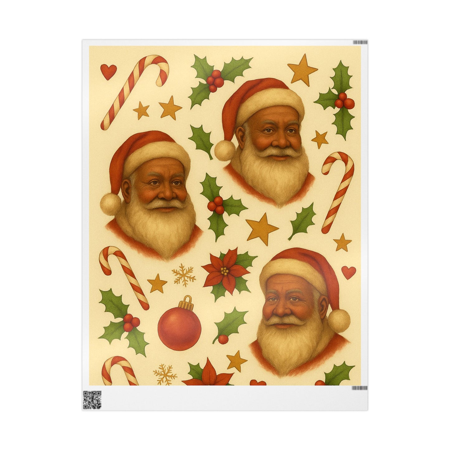 Retro Black Santa Wrapping Paper — Vintage Holiday Gift Wrap