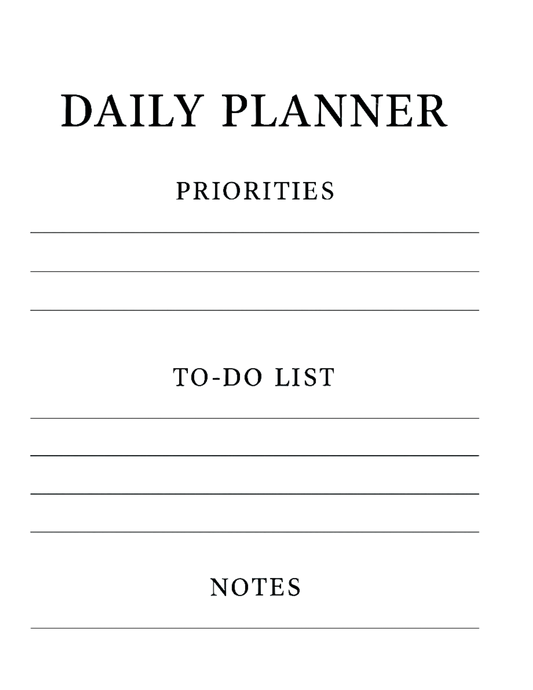 Daily Planner – 12 Page Printable Planner