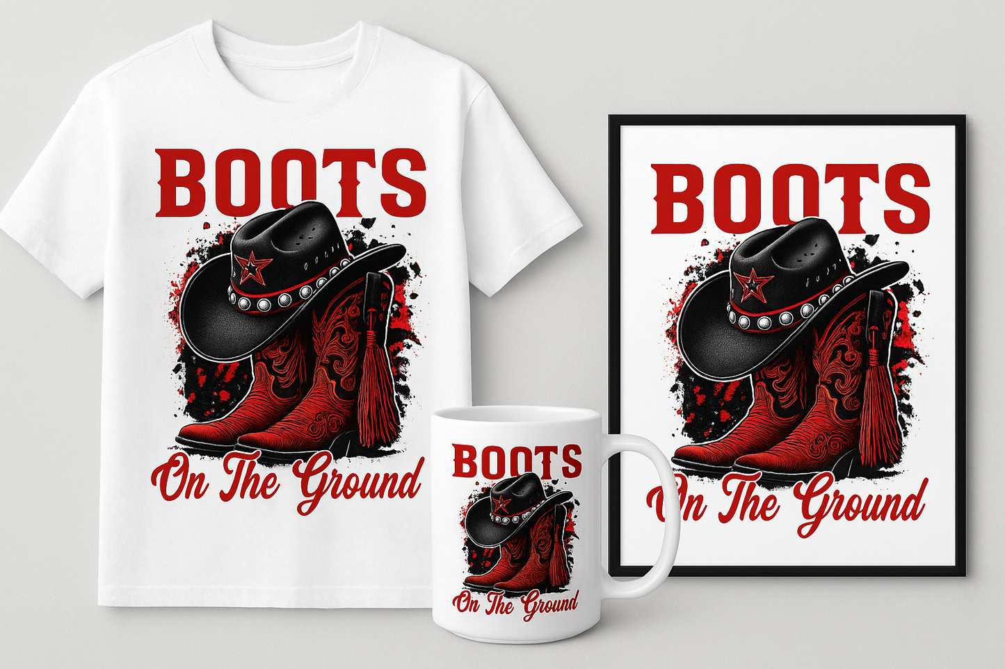 Boots on the Ground Western Inspired Sublimation Design (PNG)