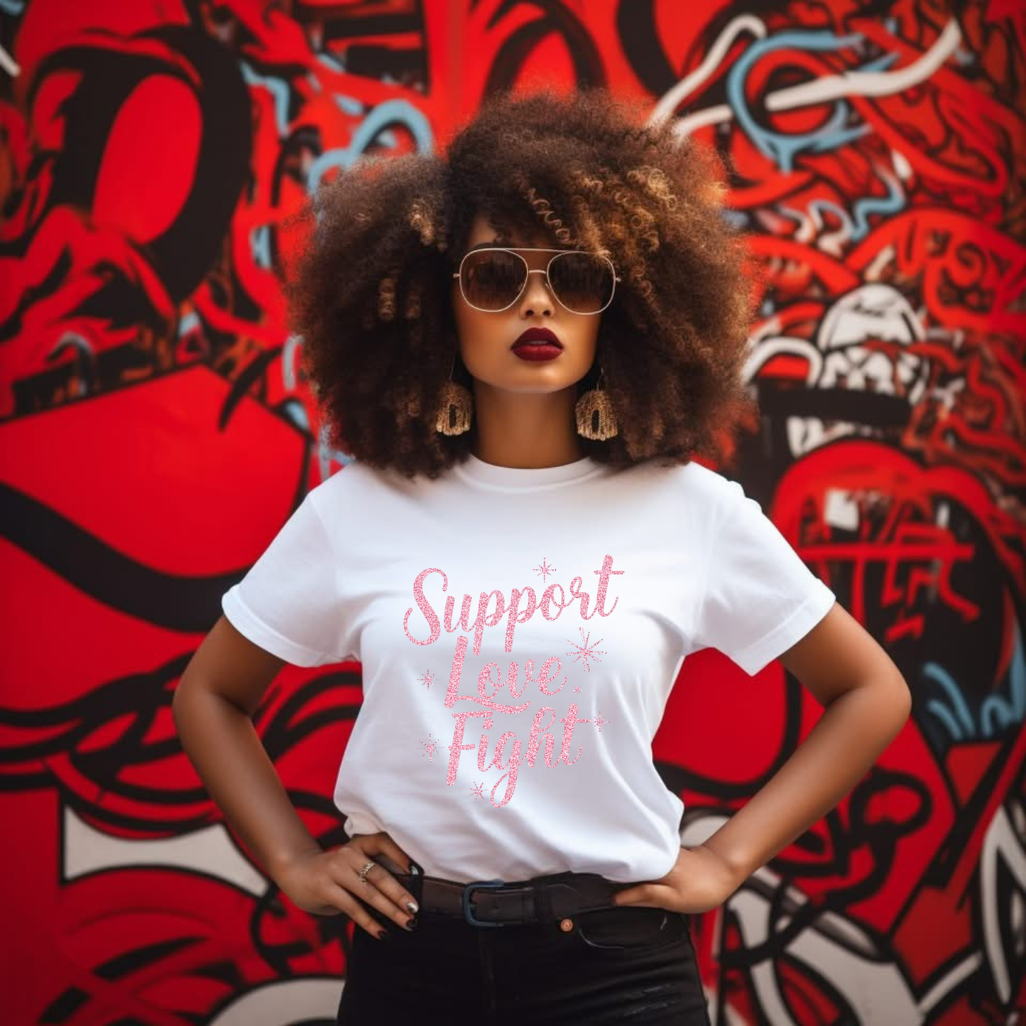 Pink Glitter Breast Cancer Awareness Bundle – “We Fight Together”, “Faith Hope Strength”, “ 2 Support Love Fight”, and “Together We Win” Inspirational Quotes PNG Set