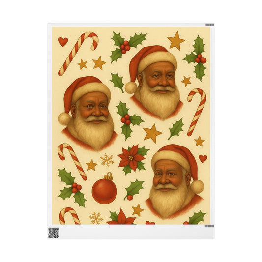 Retro Black Santa Wrapping Paper — Vintage Holiday Gift Wrap