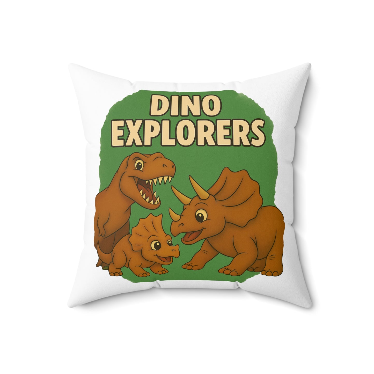 Dino Explorers Kids Pillow – Cute Cartoon Dinosaur Decorative Throw Pillow