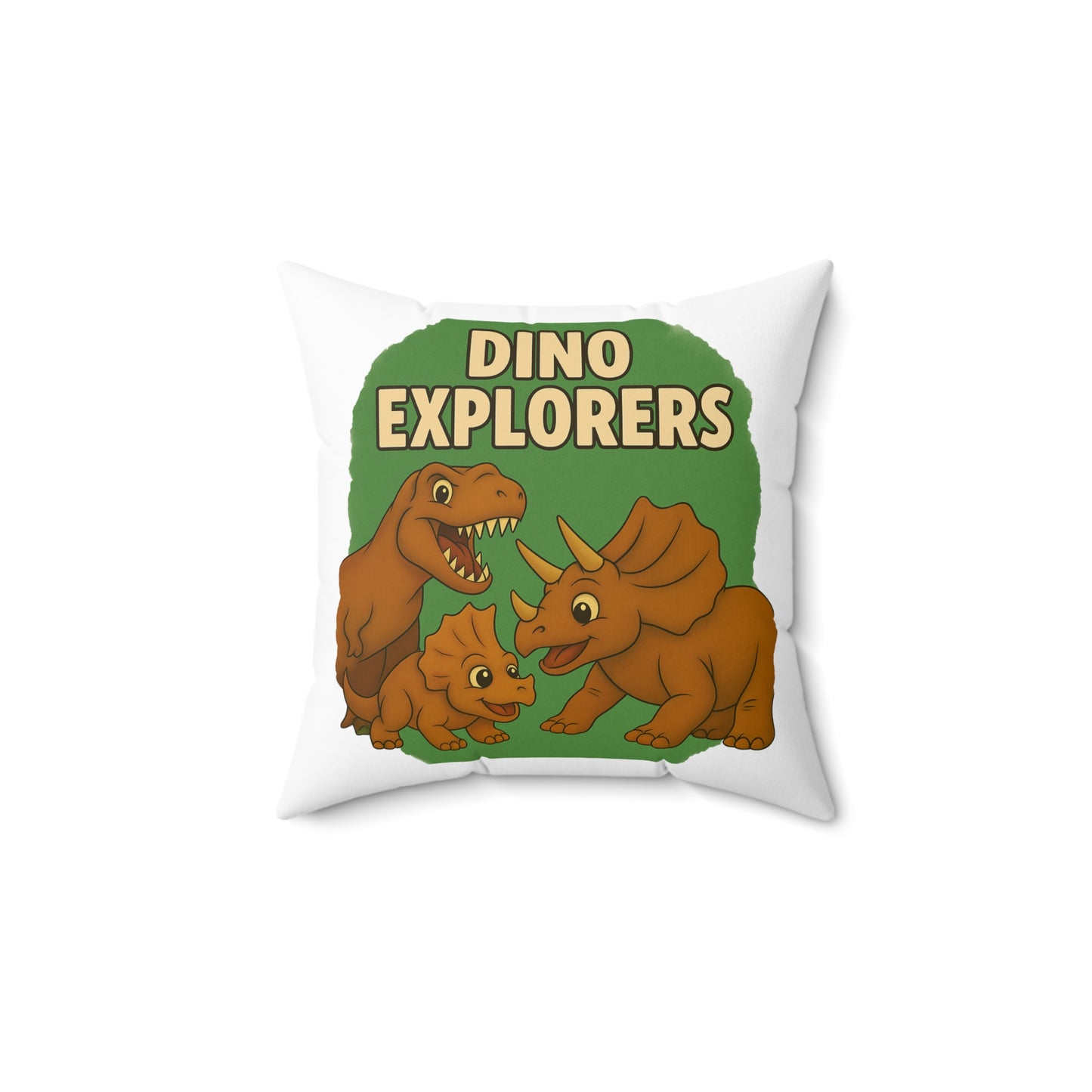 Dino Explorers Kids Pillow – Cute Cartoon Dinosaur Decorative Throw Pillow