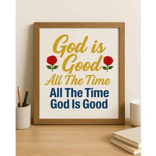 God Is Good All The Time, Inspirational PNG Design